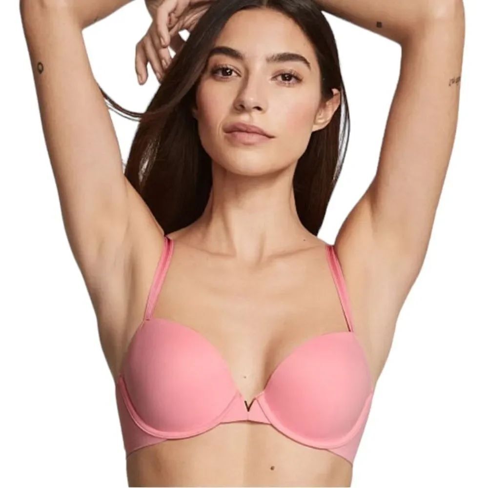 Victorias Secret lightly lined demi bra salmon pink size 32D